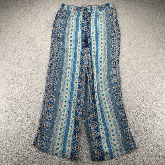 Knox Rose Pants - Knox Rose Women XXL Boho Pull On Pants Floral Wide Leg Bohemian Hippy Festival